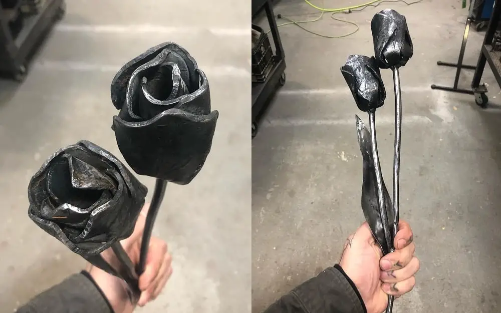 One of Rico's work, a metal rose